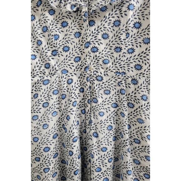 Julia Amory Size Large 100% Cotton Blue White Maxi Dress Prairie Spring Summer - Picture 5 of 11